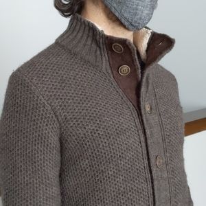 Men's italian wool button up cardigan